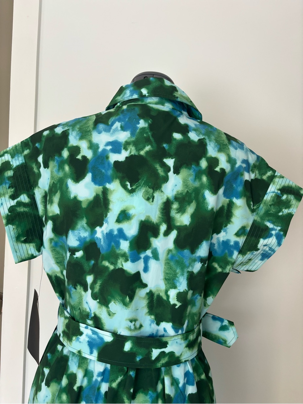 NWT Tuckernuck Deep Lagoon Chloe Watercolor Belted Midi Dress XL - Picture 5 of 12